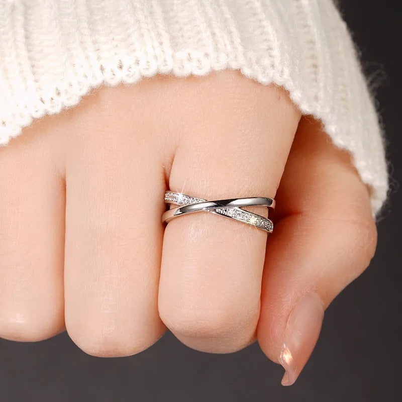 Kreuzring (925er Sterling Silber)