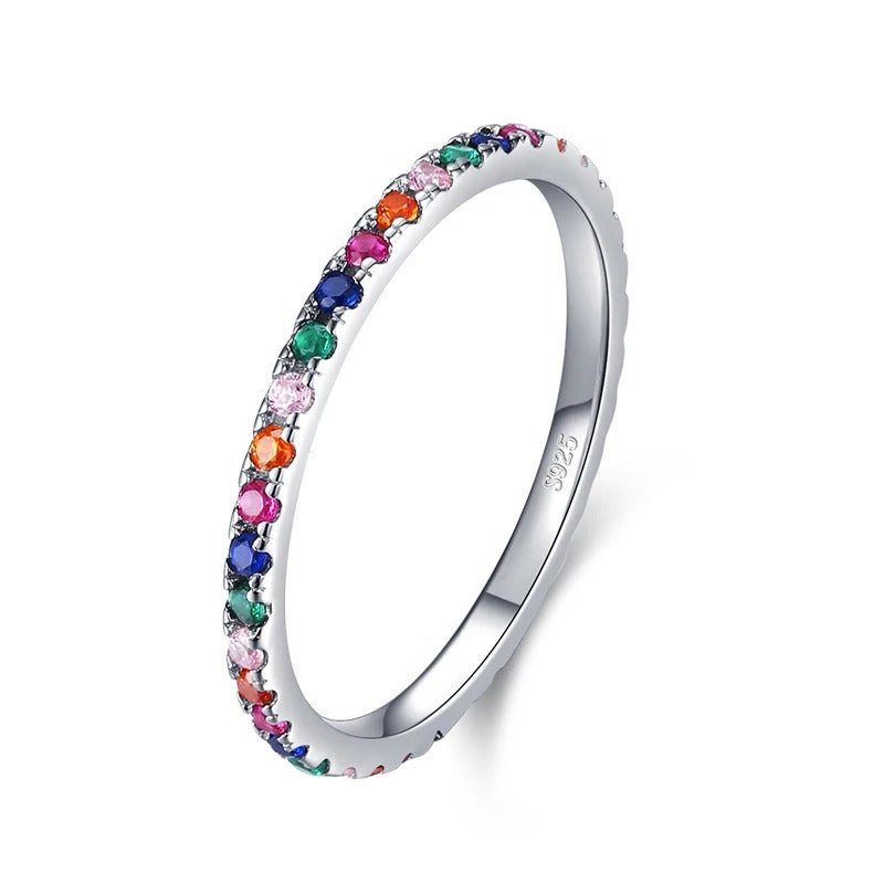 Regenbogen Ring (925er Sterling Silber)